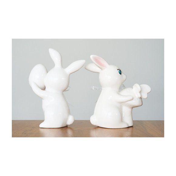 NEW! Set of 2 Target Spritz Easter Bunny Egg Mushroom Butterfly Ceramic Figures - Picture 2 of 9